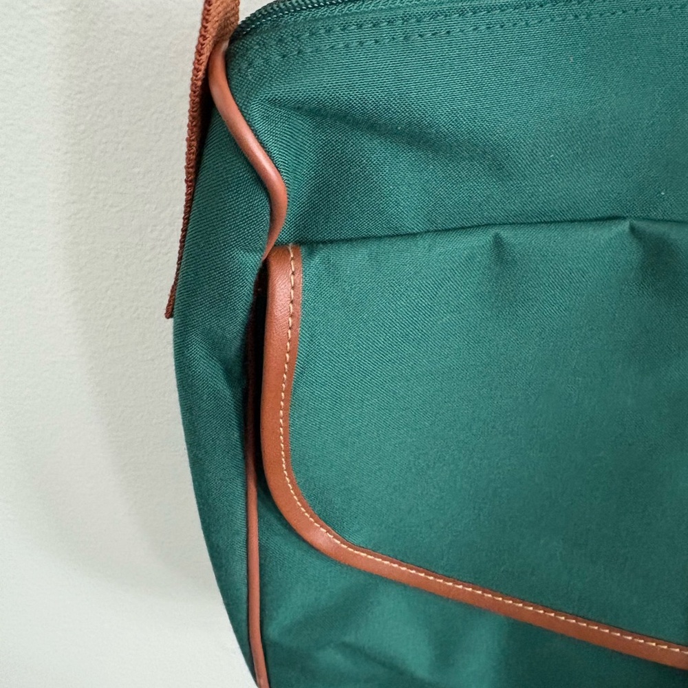 Polo Ralph Lauren Green Canvas Messenger Bag With Brown Leather Trim - Picture 4 of 14